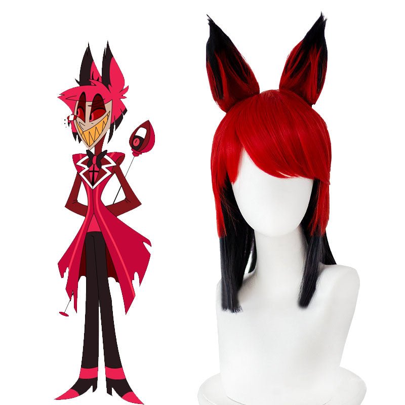 Hazbin Hotel Alastor Red Mixed Black Cosplay Wig - lemailwigs