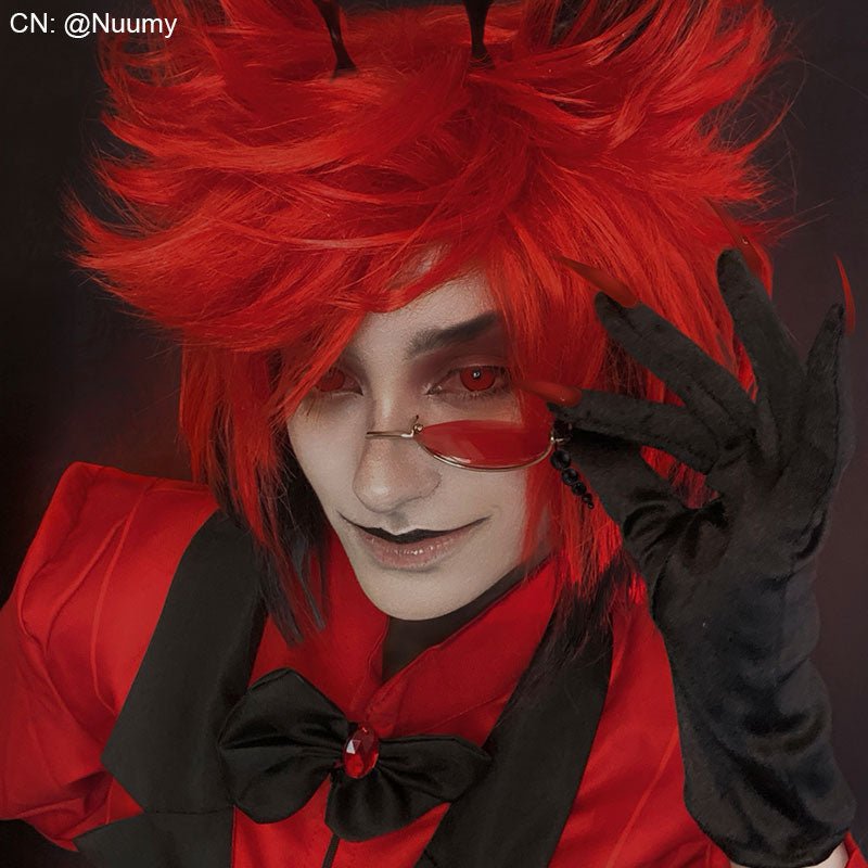 Hazbin Hotel Alastor Red Mixed Black Cosplay Wig - lemailwigs