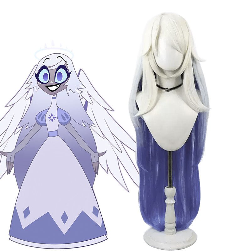 Hazbin Hotel Emily Blue mixed White Cosplay Wig - lemailwigs