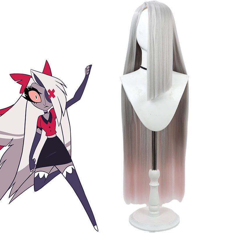 Hazbin Hotel Vaggie White Long Cosplay Wigs - lemailwigs