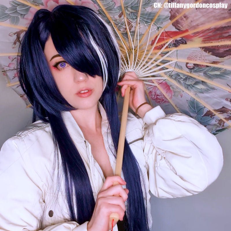 Honkai: Star Rail Acheron Dark Blue Mixed White Cosplay Wig - lemailwigs