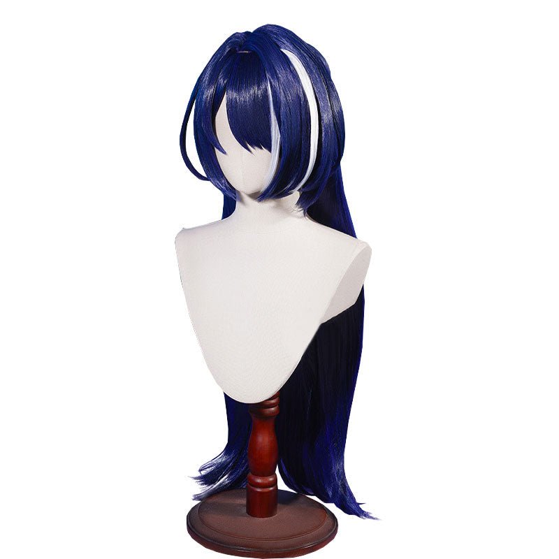 Honkai: Star Rail Acheron Dark Blue Mixed White Cosplay Wig - lemailwigs