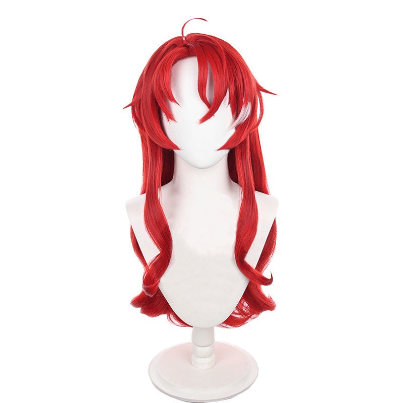 Honkai: Star Rail Argenti Red Mixed Grey Curly Cosplay Wig - lemailwigs