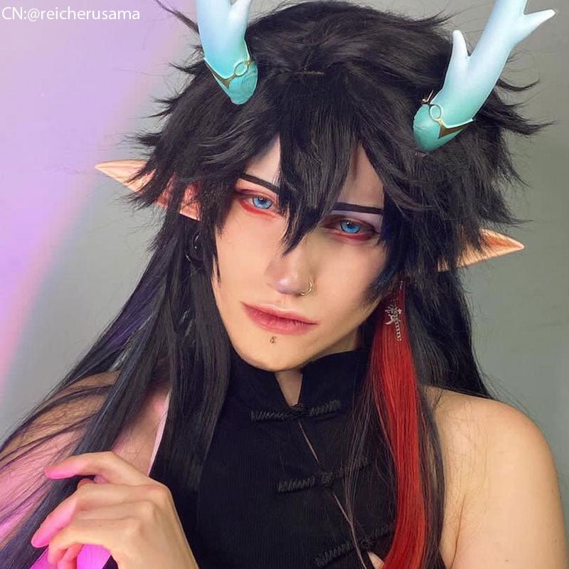 Honkai: Star Rail Danheng Imbibitor Lunae Long Multi Color Cosplay Wig7