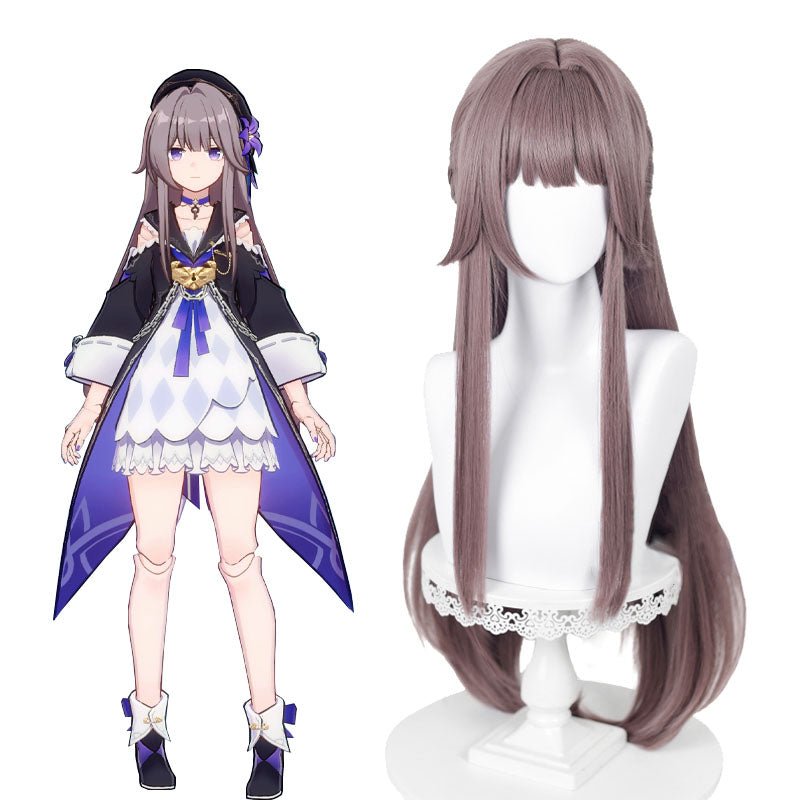 Honkai: Star Rail Herta Long Stright Purple Cosplay Wig - lemailwigs