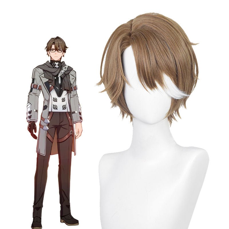 Honkai: Star Rail Welt Yang Brown Mixed White Cosplay Wig - lemailwigs