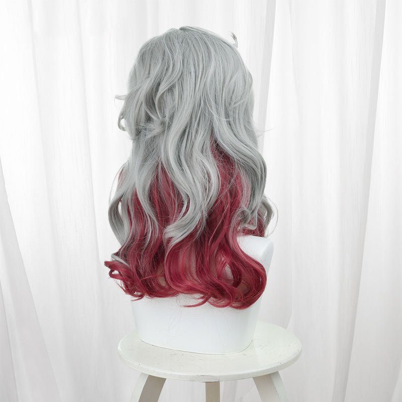 Identity V Psychologist Doomsday Rescuer Grey mixed Red Cosplay Wig - lemailwigs