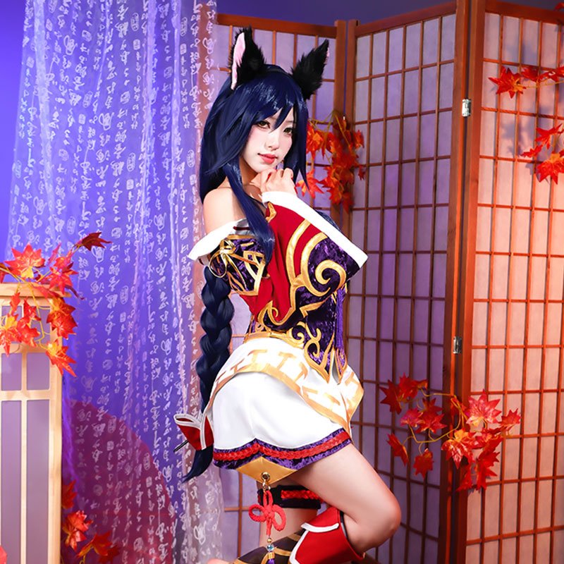 【In Stock】LOL The Nine Tailed Fox Ahri Cosplay Costume - lemailwigs