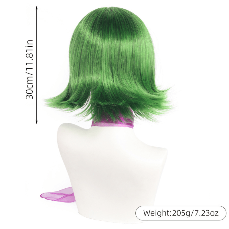 Inside Out Disgust Green Cosplay Wig Free Scarf - lemailwigs