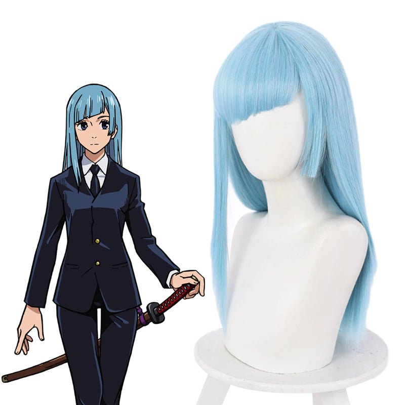 Jujutsu Kaisen Miwa Kasumi Light Blue Straight Cosplay Wigs - lemailwigs