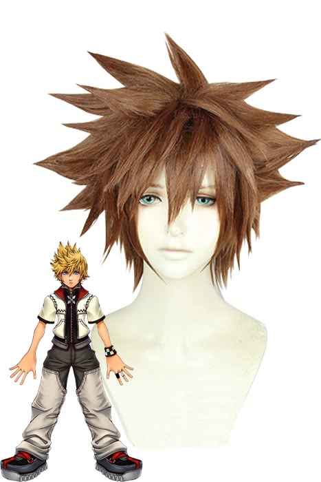 Kingdom Hearts III Sora Short Brown Cosplay Wigs - lemailwigs