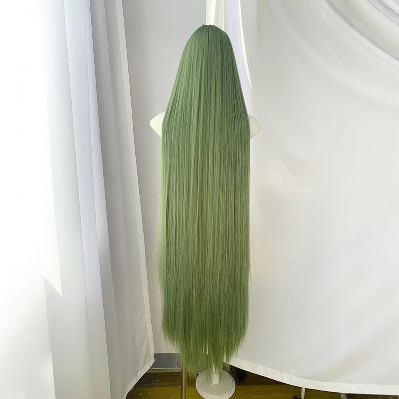 L - email Wig 130cm Extra Long Green Straight Lolita Wig - lemailwigs