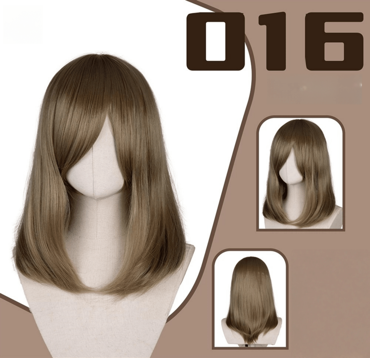 L - email Wig 24 Colors Black White Gray Brown 40cm General Cosplay Wigs - lemailwigs