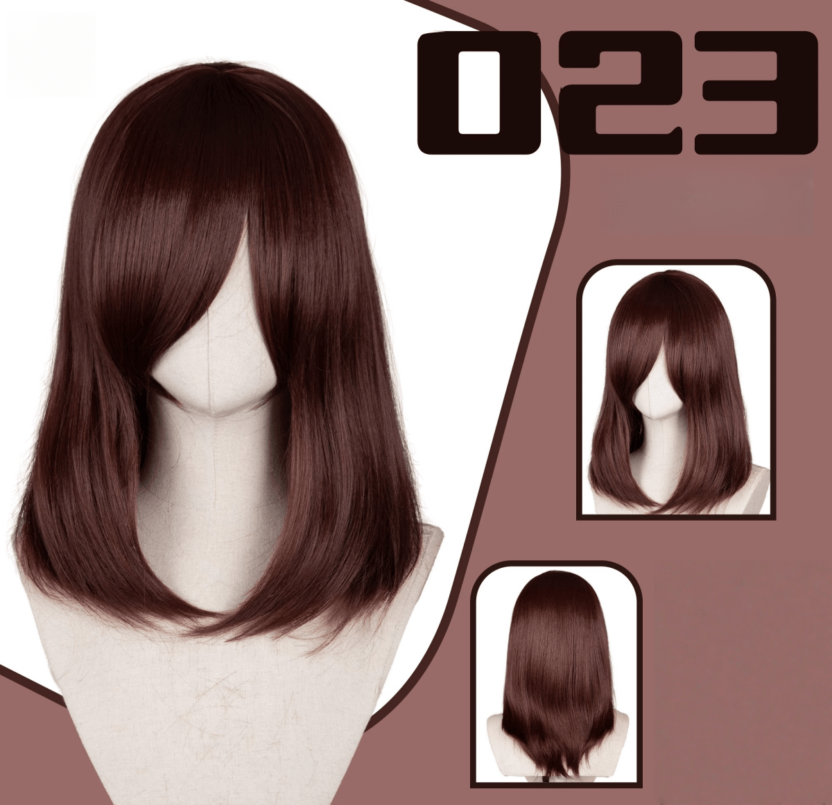 L - email Wig 24 Colors Black White Gray Brown 40cm General Cosplay Wigs - lemailwigs
