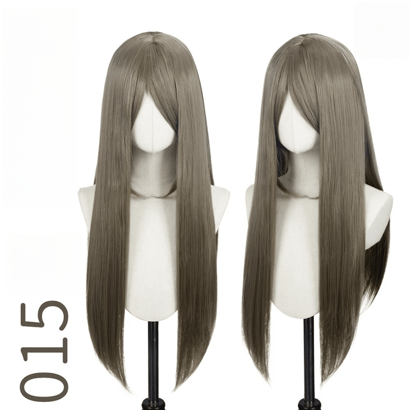 L - email Wig 24 Colors Black White Gray Brown 60cm General Cosplay Wigs - lemailwigs