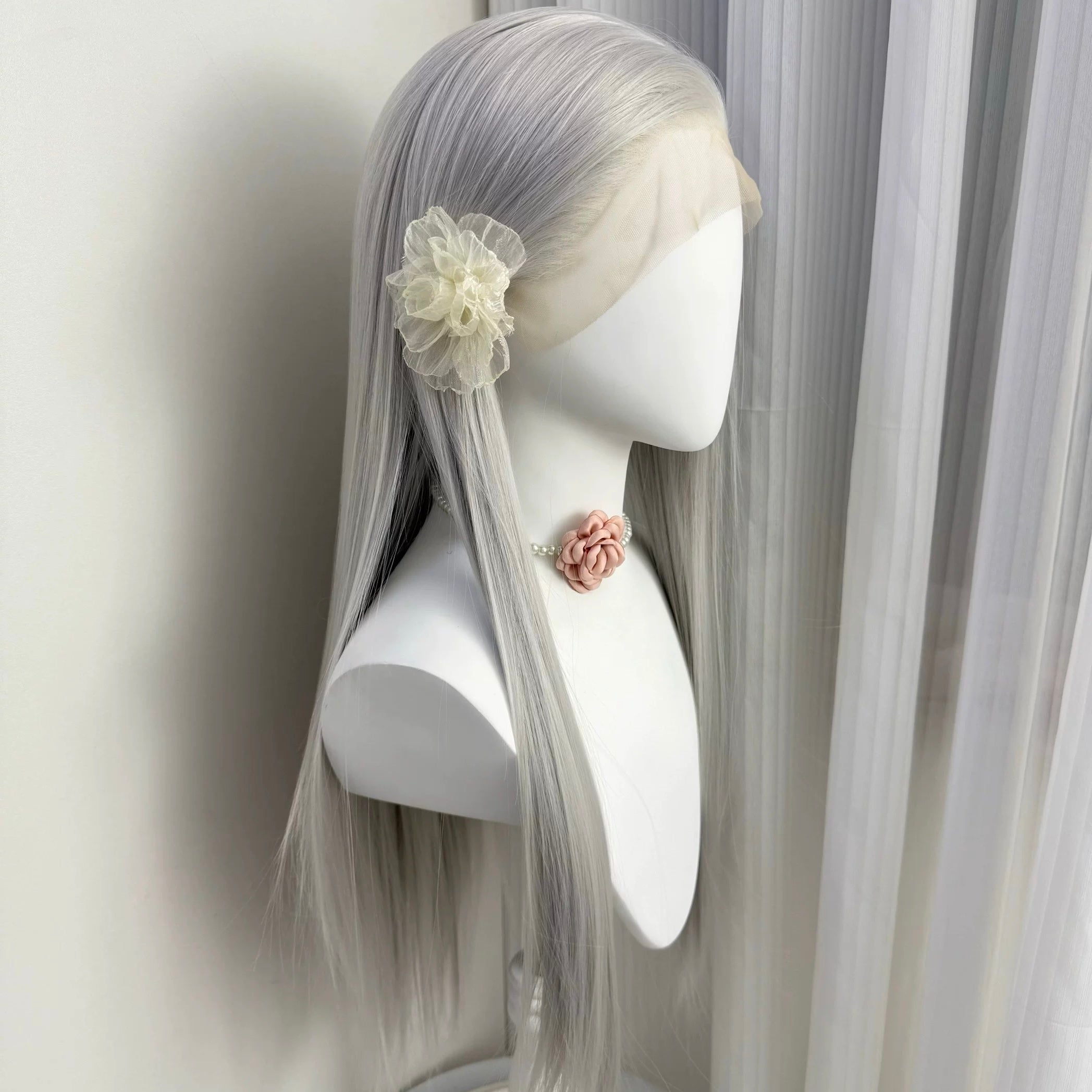 L - email Wig 6 Colors 13 x 3.5 Hand Hook 70cm Long Straight Lace Front Wigs - lemailwigs