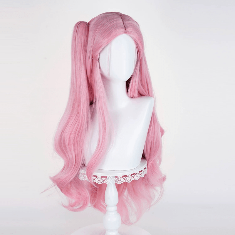L - email Wig Alien Stage Mizi x Aniplus Collab Cafe Pink Cosplay Wig - lemailwigs