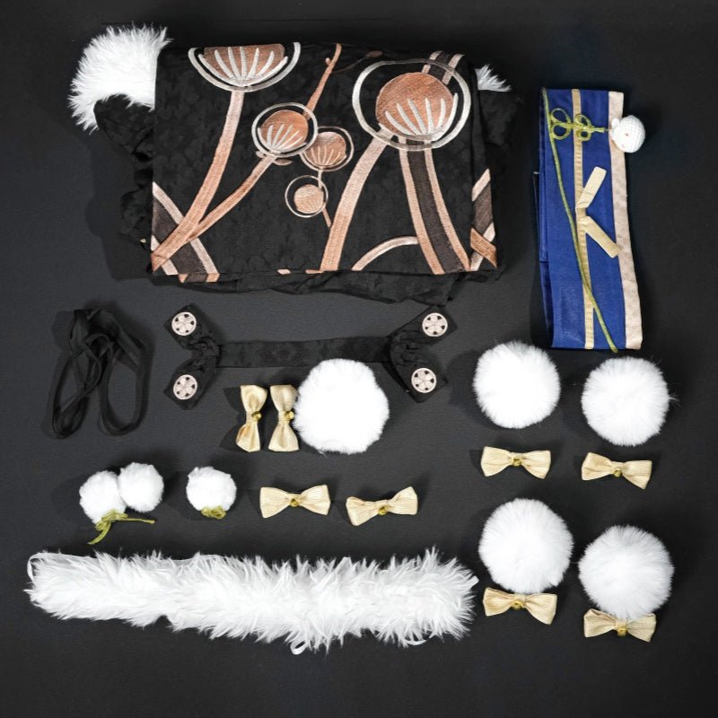 L - email Wig Azur Lane Laffey II Bunny Girl Cosplay Costume - lemailwigs