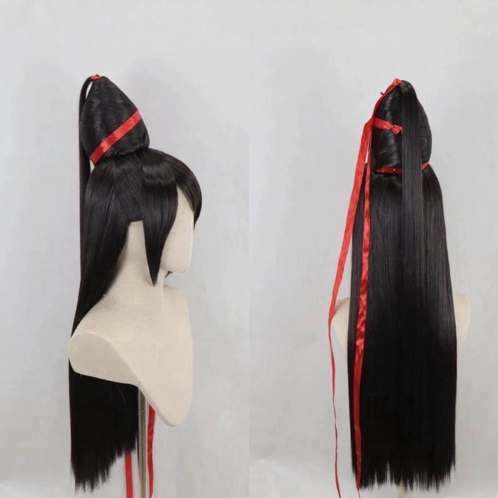 L - email Wig Bayonetta 80cm Long Black Color Cosplay Wig - lemailwigs
