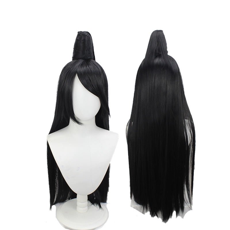 L - email Wig Bayonetta 80cm Long Black Color Cosplay Wig - lemailwigs