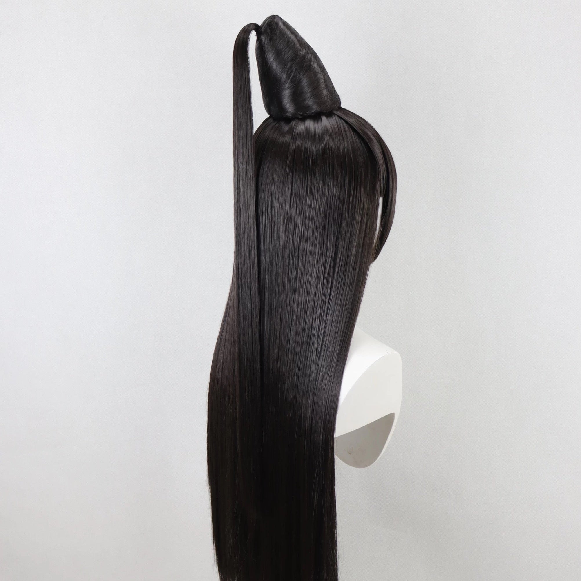 L - email Wig Bayonetta 80cm Long Black Color Cosplay Wig - lemailwigs