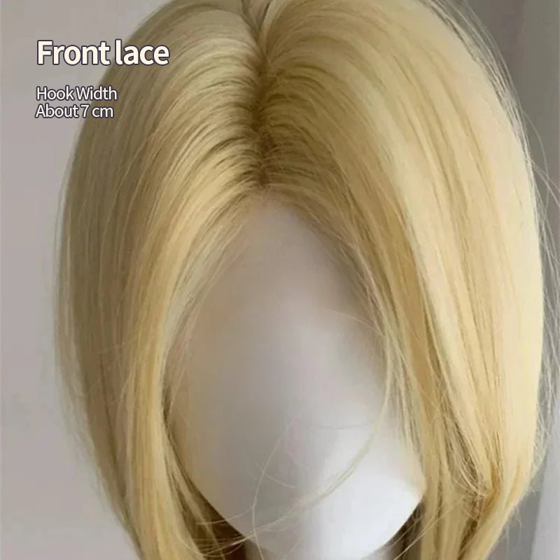 L - email Wig Blonde Platinum Lace Front 65cm Long Straight Wig - lemailwigs