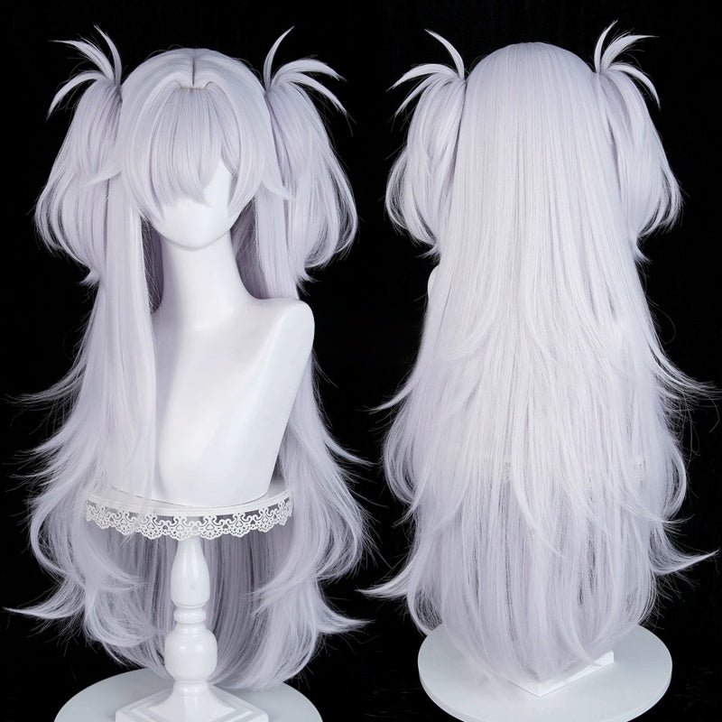 L - email Wig Blue Archive Itagaki Kanoe Silver Purple 90cm Long Halloween Cosplay Wig - lemailwigs