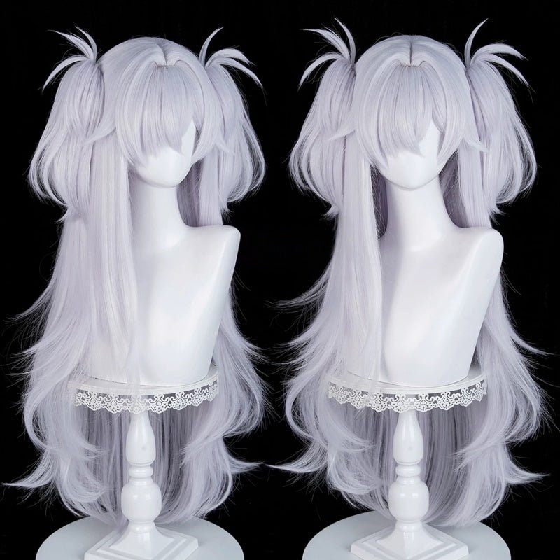 L - email Wig Blue Archive Itagaki Kanoe Silver Purple 90cm Long Halloween Cosplay Wig - lemailwigs