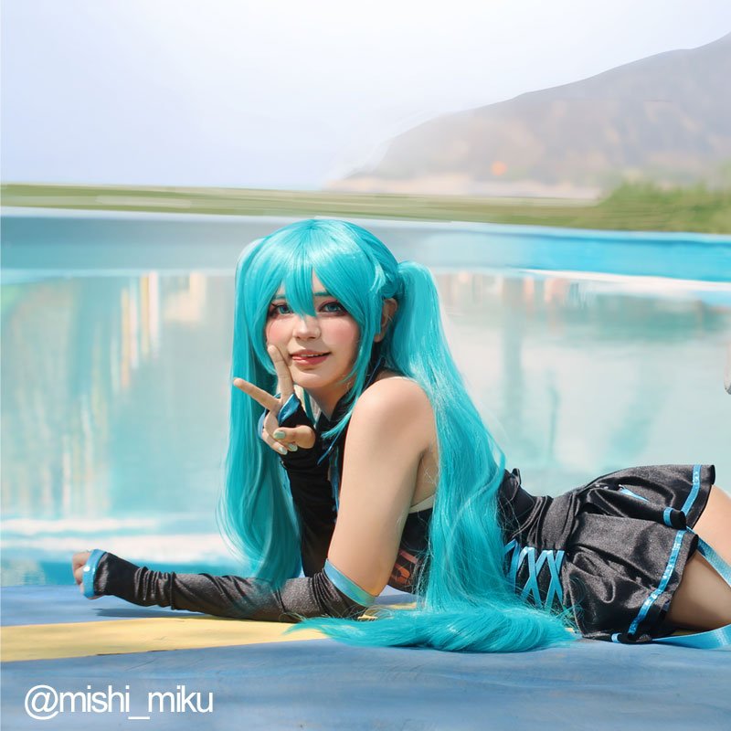 L - email Wig Classic 01 One - piece Black Swimsuit Cosplay Costume - lemailwigs