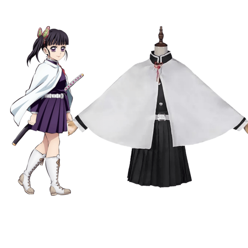 L - email Wig Demon Slayer Kanao Tsuyuri Kid's Halloween Cosplay Costume - lemailwigs