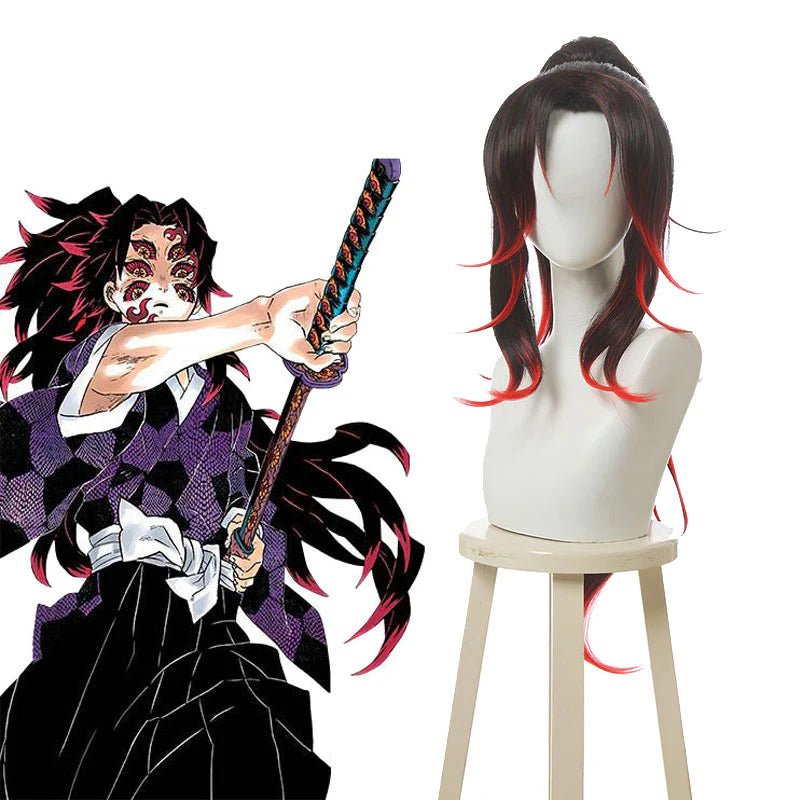 L - email Wig Demon Slayer: Kimetsu no Yaiba Kokushibo Full Set Halloween Cosplay Costume And Wig Full Set - lemailwigs