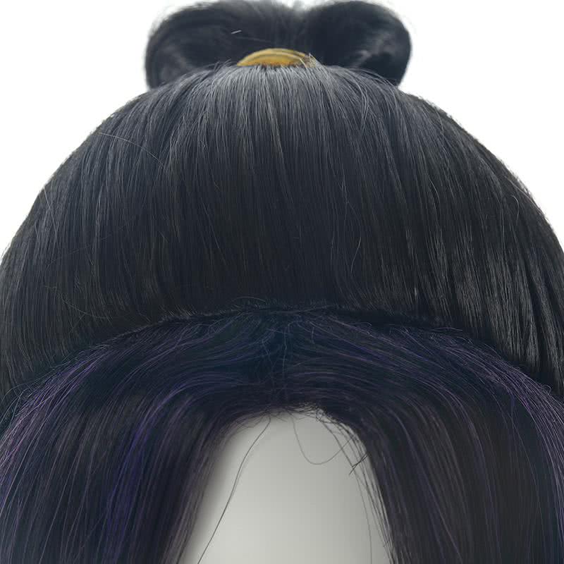 L - email Wig Demon Slayer Kocho Shinobu Uniform Halloween Cosplay Costume And Wig Full Set - lemailwigs