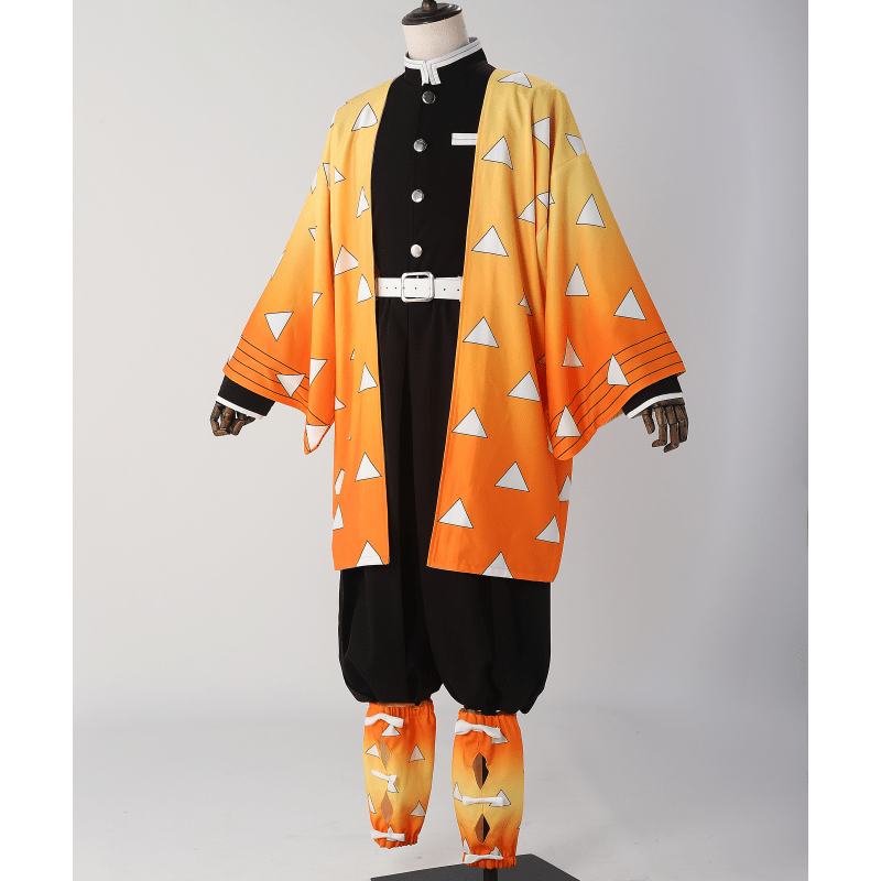 L - email Wig Demon Slayer Zenitsu Agatsuma Uniform Halloween Cosplay Costume And Wig Full Set - lemailwigs