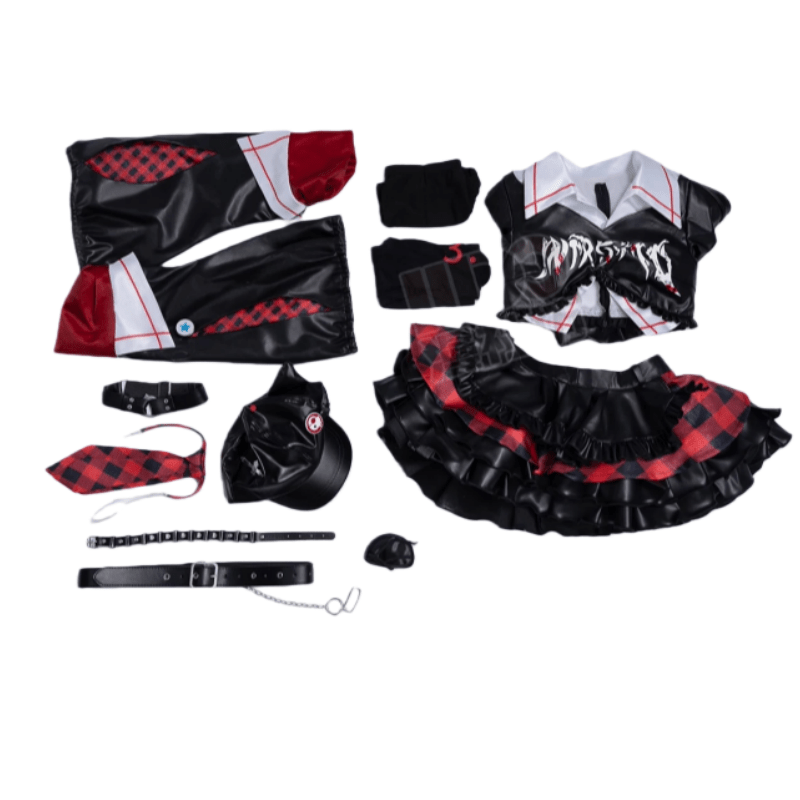 L - email Wig EVA Asuka Langley Rock Band Cosplay Costume And Wig Full Set - lemailwigs