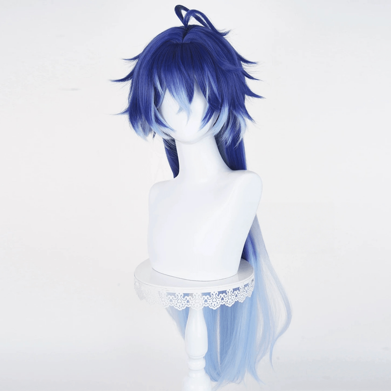 L - email Wig Genshin Impact Flins Blue Gradient 85cm Halloween Cosplay Wig - lemailwigs