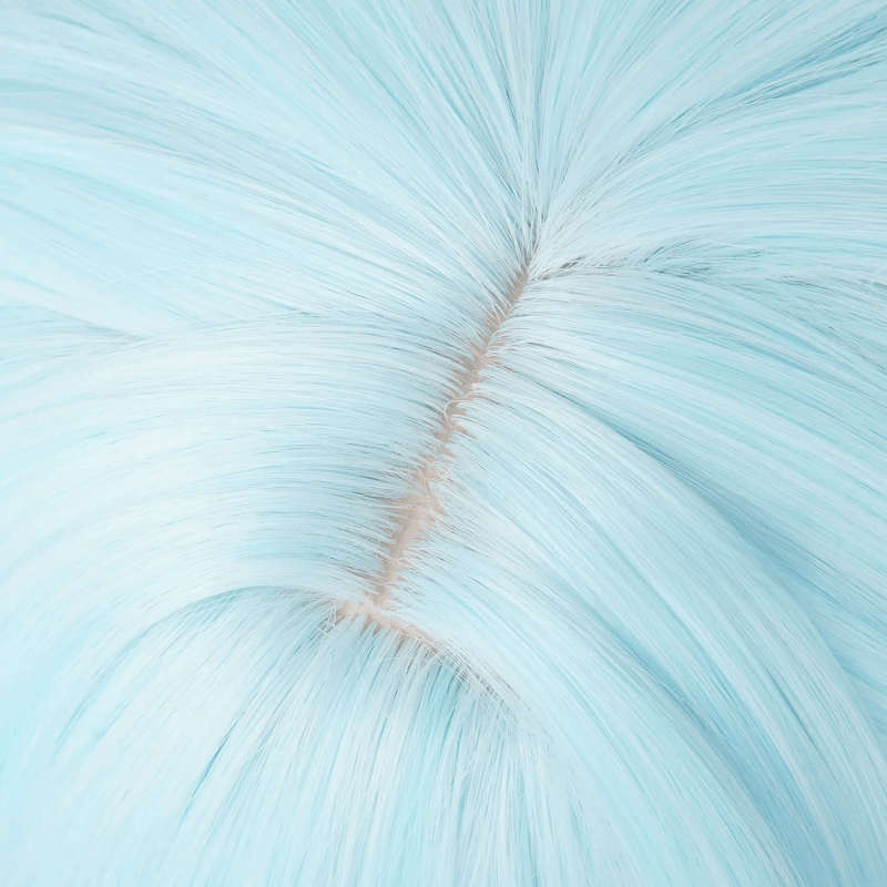 L - email Wig Genshin Impact Ineffa Light Blue 30cm Short Halloween Cosplay Wig - lemailwigs