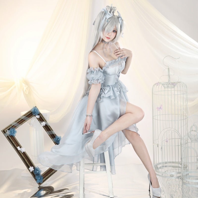 L - email Wig GODDESS OF VICTORY: NIKKE Cinderella: Glass Princess Cosplay Costume - lemailwigs