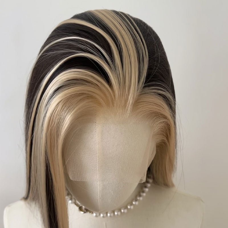 L - email Wig Gold Brown 13×4 Hand Hook 60cm Long Straight Front Lace Wig - lemailwigs