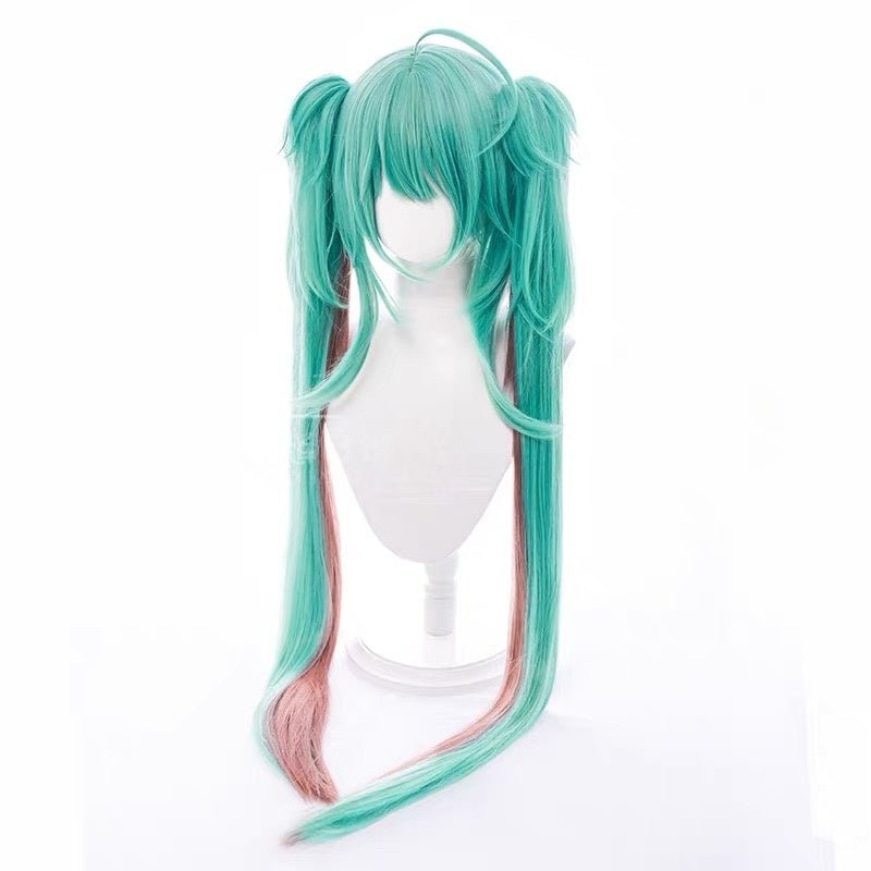 L - email Wig Hatsune Miku Rascal the Raccoon 120cm Double Braids Cosplay Wig - lemailwigs