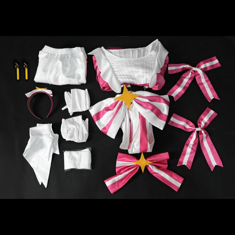 L - email Wig Hatsune Miku Retry Now Pink Dress Magical Cosplay Costume Wig Full Set - lemailwigs