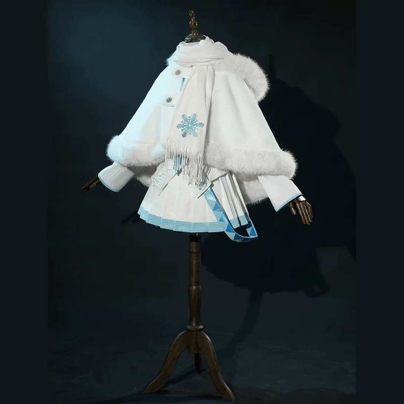 L - email Wig Hatsune Miku Snow Miku 2024 x Mitsukoshi Cloak White Cosplay Costume - lemailwigs
