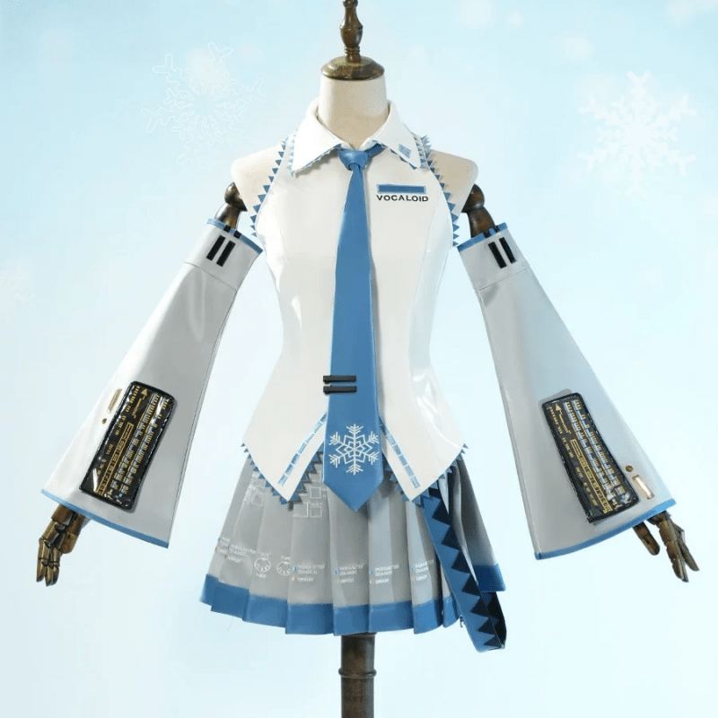 L - email Wig Hatsune Miku Snow Miku Sky Town Leather Cosplay Costume - lemailwigs