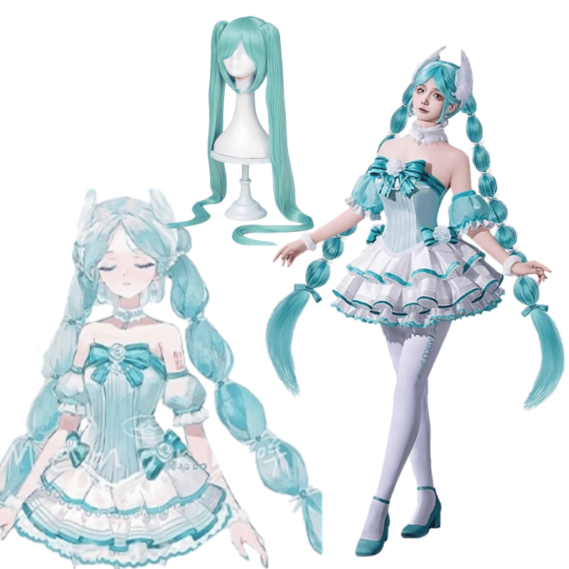 L - email Wig Hatsune Miku Swan Lake Miku Cosplay Costume And Wig Full Set - lemailwigs