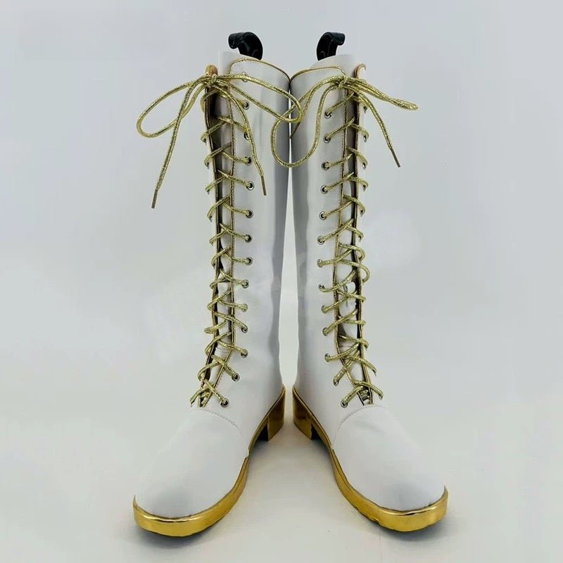 L - email Wig Huntr/X Kpop Demon Hunter Rumi White Halloween Cosplay Shoes - lemailwigs