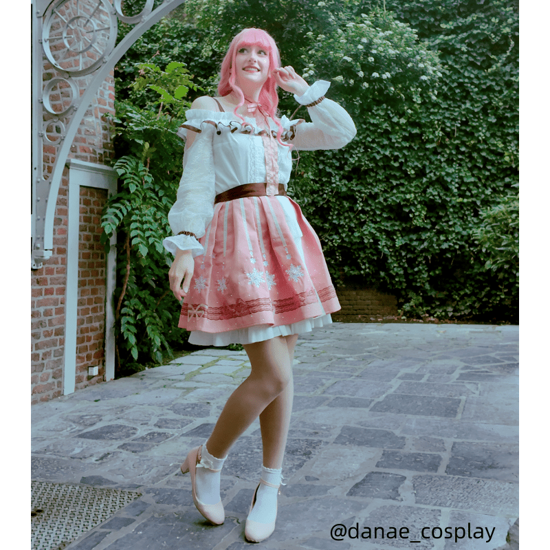 L - email Wig Infinity Nikki Pink 80cm Halloween Cosplay Wig - lemailwigs