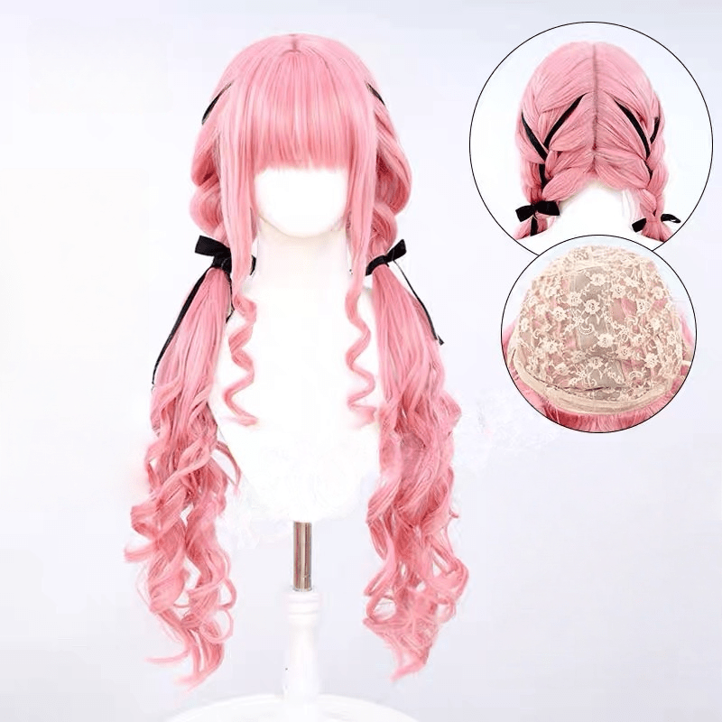 L - email Wig Infinity Nikki Pink 80cm Halloween Cosplay Wig - lemailwigs