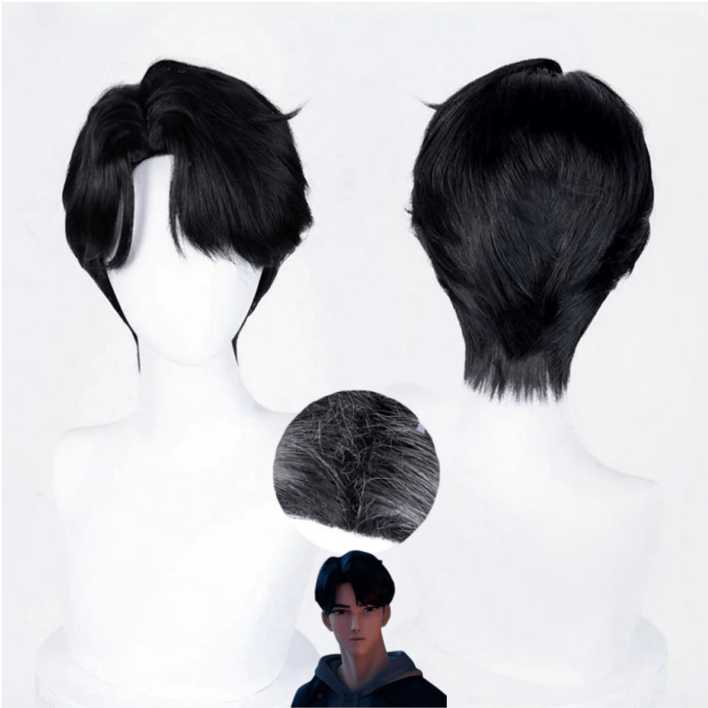 L - email Wig Kpop Demon Hunter Saja Boys Jinu Black Cosplay Wig - lemailwigs