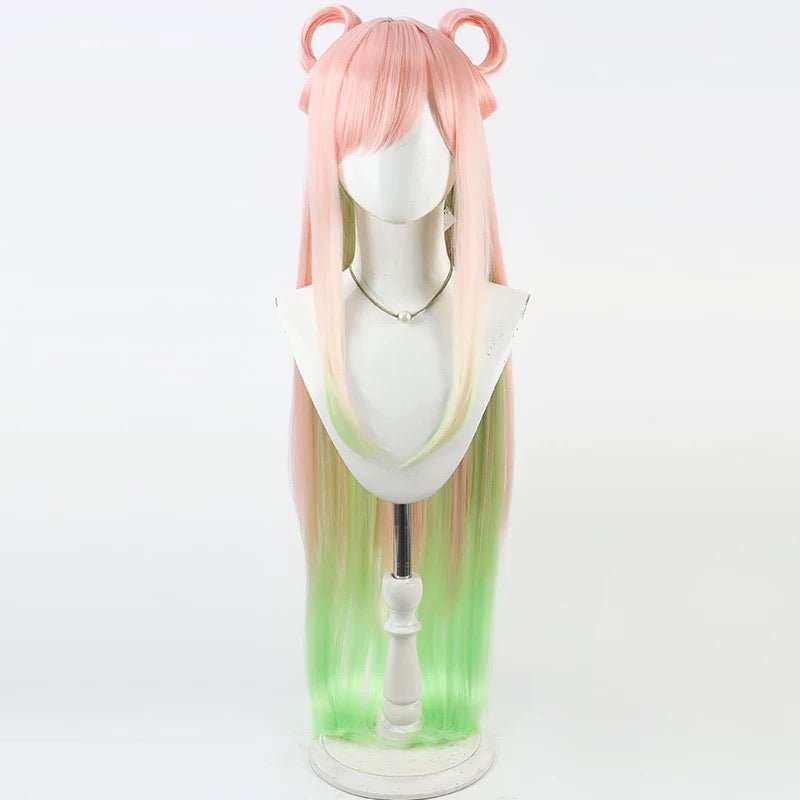 L - email Wig League of Legends Mythmaker Irelia Pink Green Long 100cm Cosplay Wig - lemailwigs