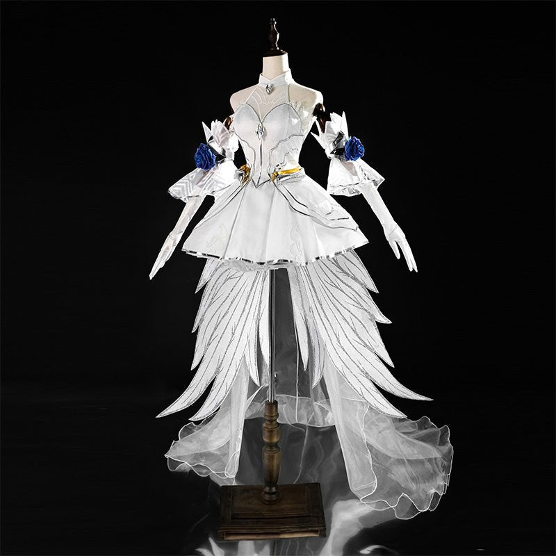 L - email Wig LOL Crystal Rose Lux White Cosplay Costume Wig Full Set - lemailwigs