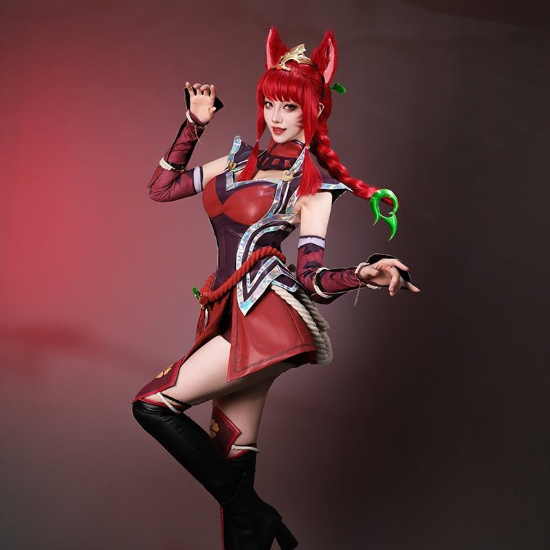 L - email Wig LOL Foxfire Ahri Cosplay Costume - lemailwigs